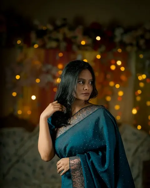 Trendy Teal Banarasi Silk Saree - Made to Turn Heads