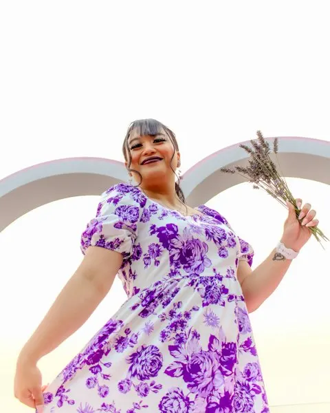 Floral Lavender Cotton Dress - Soft, Flattering & Easy