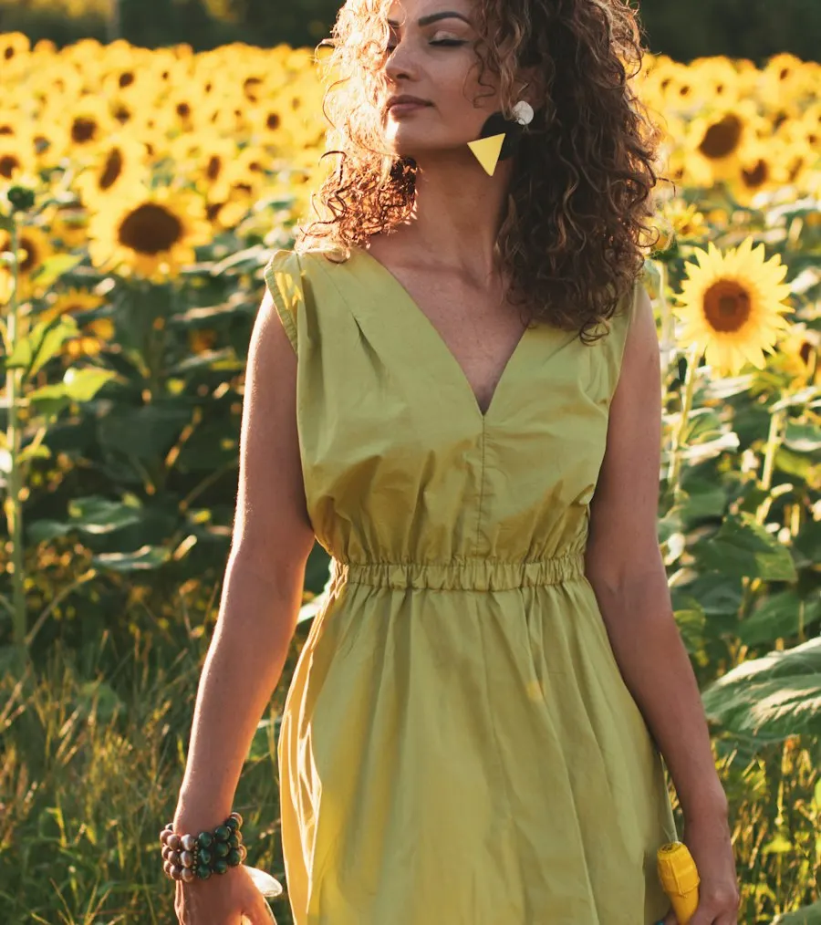 Trendy Yellow Linen Blend Dress - Effortless All-Day Glam