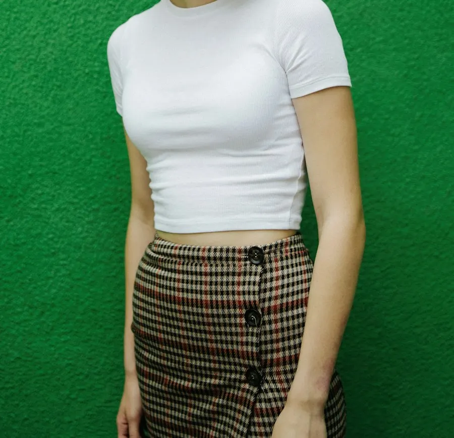 Plaid White Supima Cotton T-Shirt - Your New Favourite