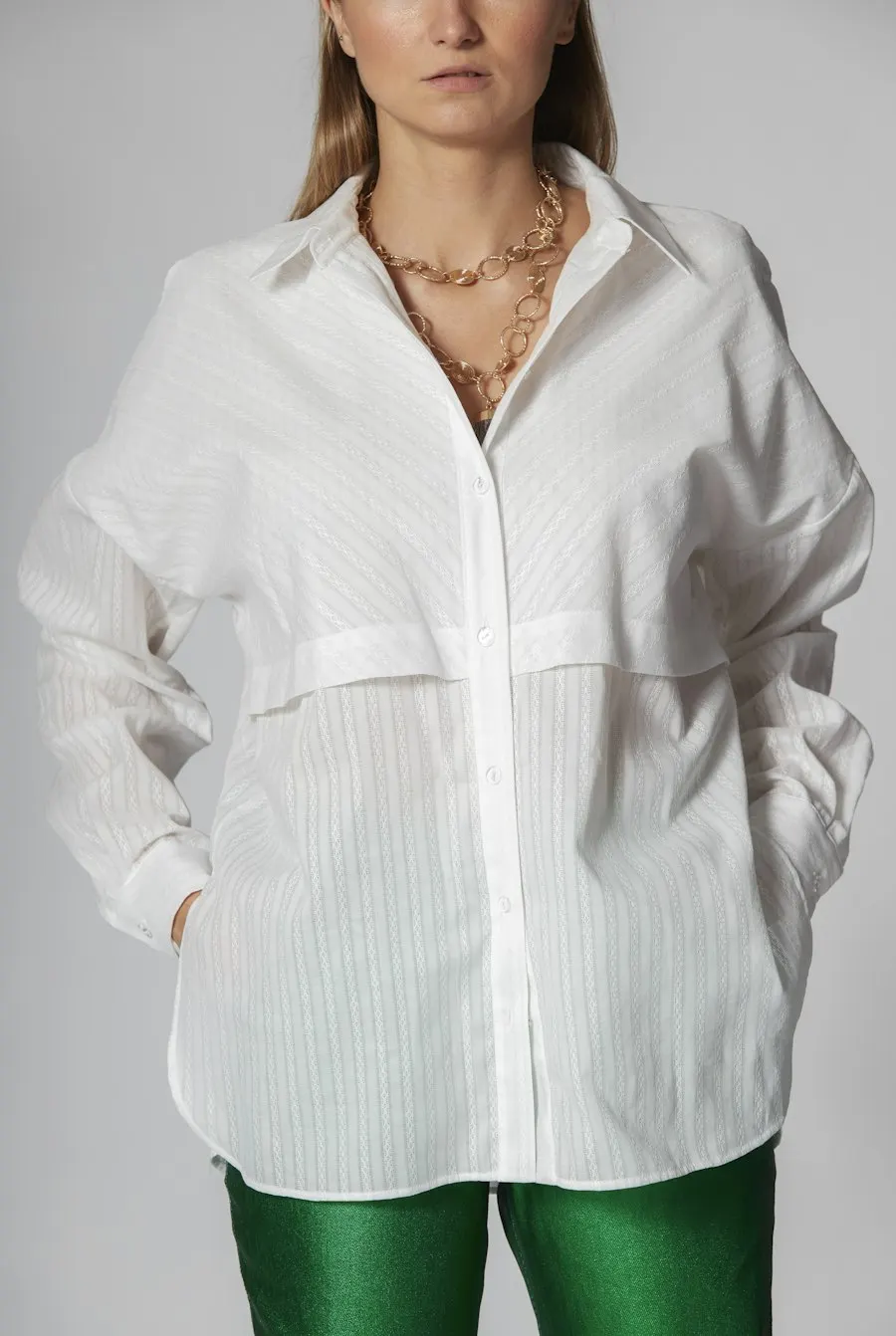Wide-Leg White Poplin Shirt - Festive to Brunch Ready
