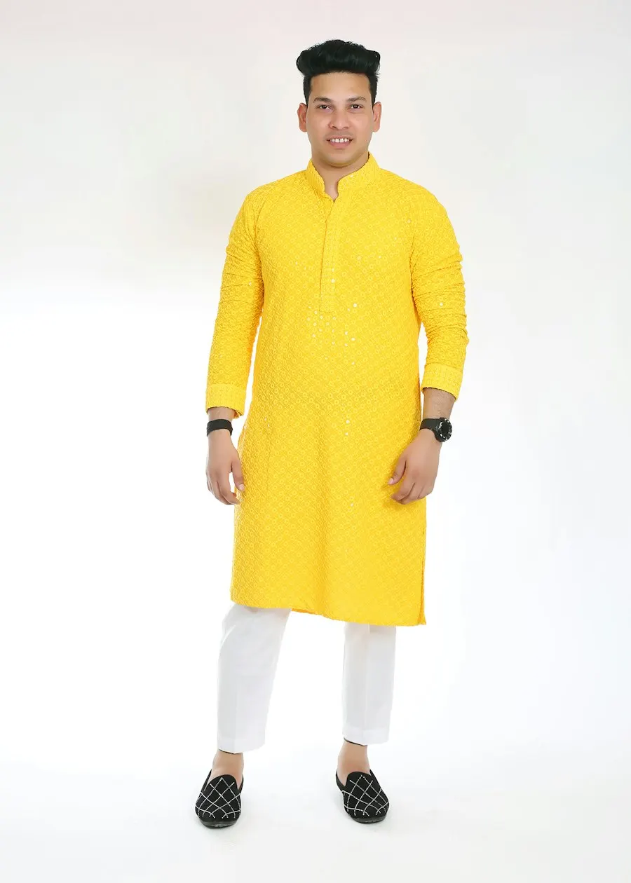 Premium Yellow Silk Blend Kurta Set - Sharp, Easy Everyday Style