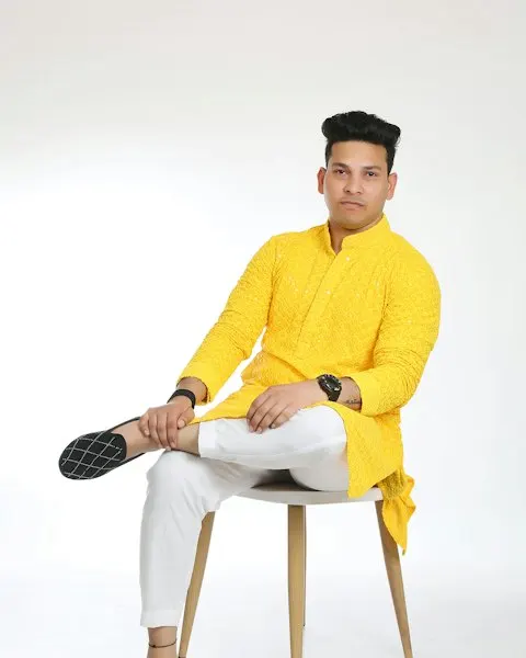 Premium Yellow Silk Blend Kurta Set - Sharp, Easy Everyday Style