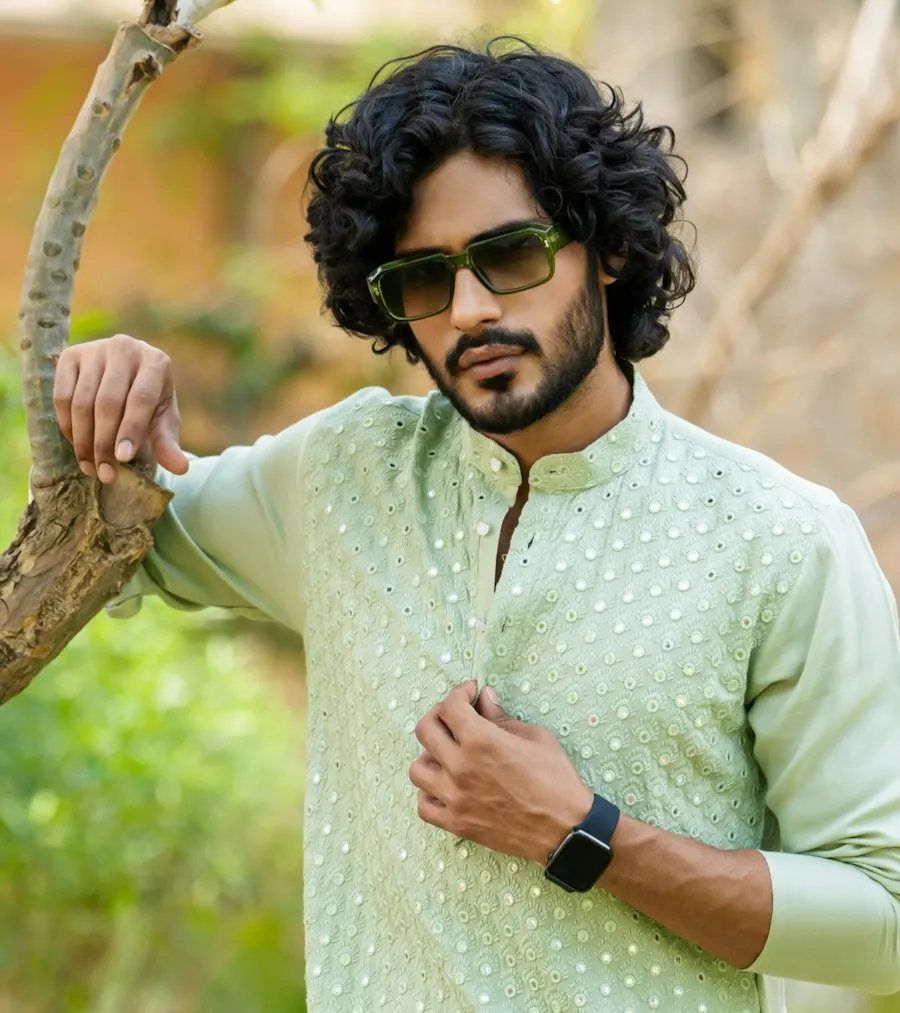 Printed Green Cotton Kurta Set - Clean Modern Fit