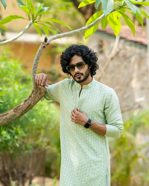 Printed Green Cotton Kurta Set - Clean Modern Fit