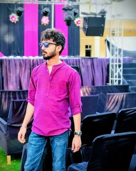 Signature Purple Block-Print Cotton Kurta Set - Clean Modern Fit