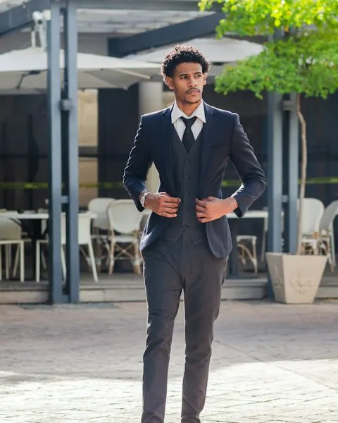 Rugged White Poly-Viscose Suit - Clean Modern Fit