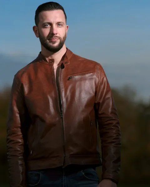 Classic Brown Leather Jacket - Clean Modern Fit