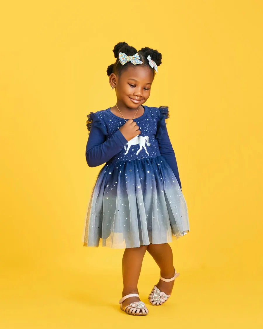 Little Star Yellow Crepe Dress - Easy Wear for Busy Kids