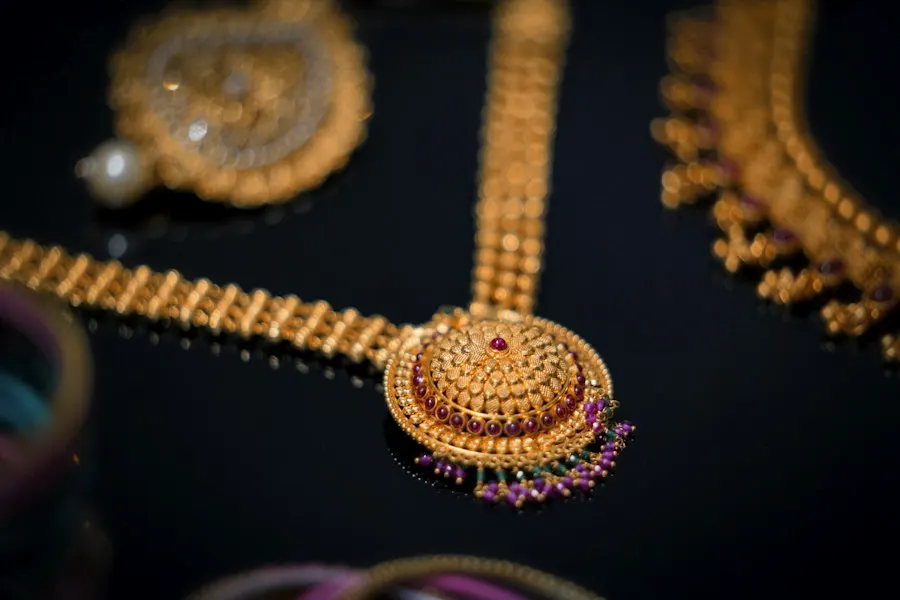 Trendy Purple Gold Necklace - Festive to Brunch Ready