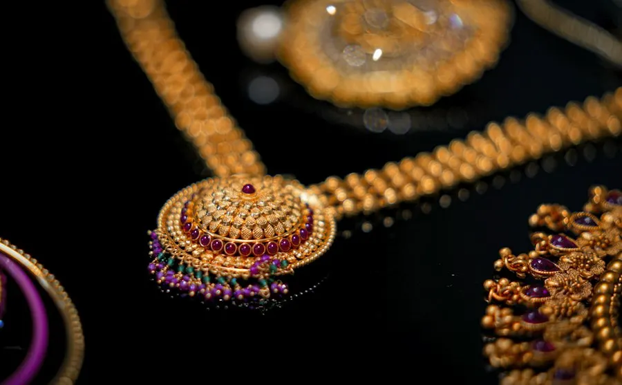 Trendy Purple Gold Necklace - Festive to Brunch Ready