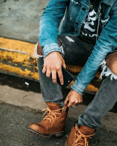 Smart Brown Denim Boots - Premium Feel, Easy Care