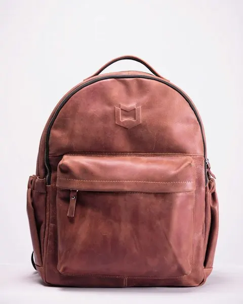Rugged White Leather Backpack - Premium Feel, Easy Care