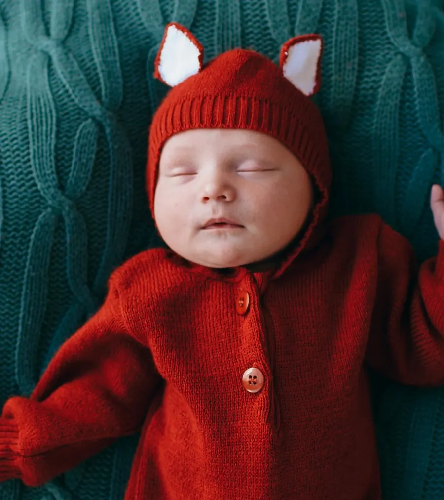 Comfy Red Knit Baby Romper - Play-All-Day Comfort