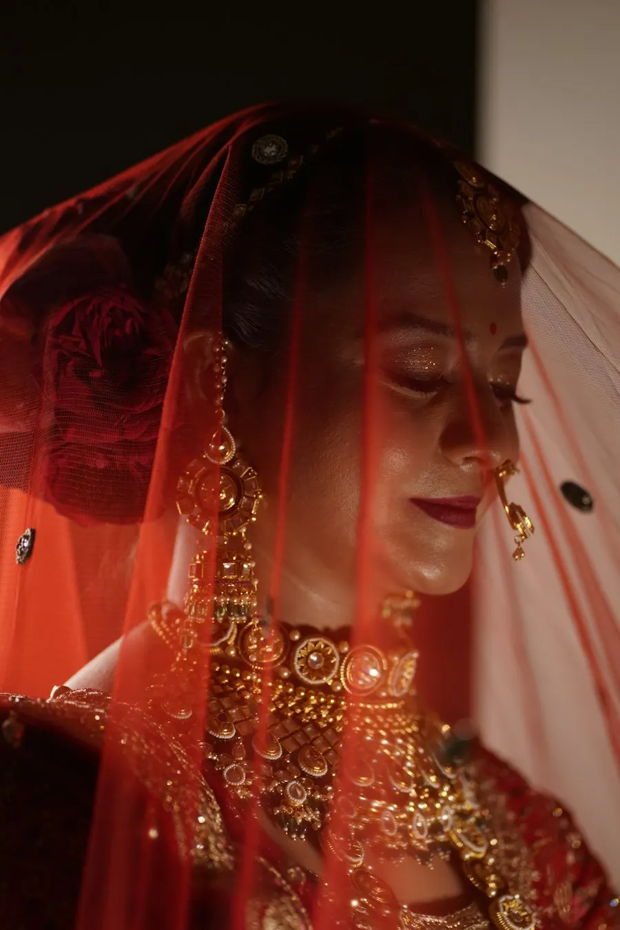 Radiant Red Linen Blend Chaniya Choli - Dandiya Star Look