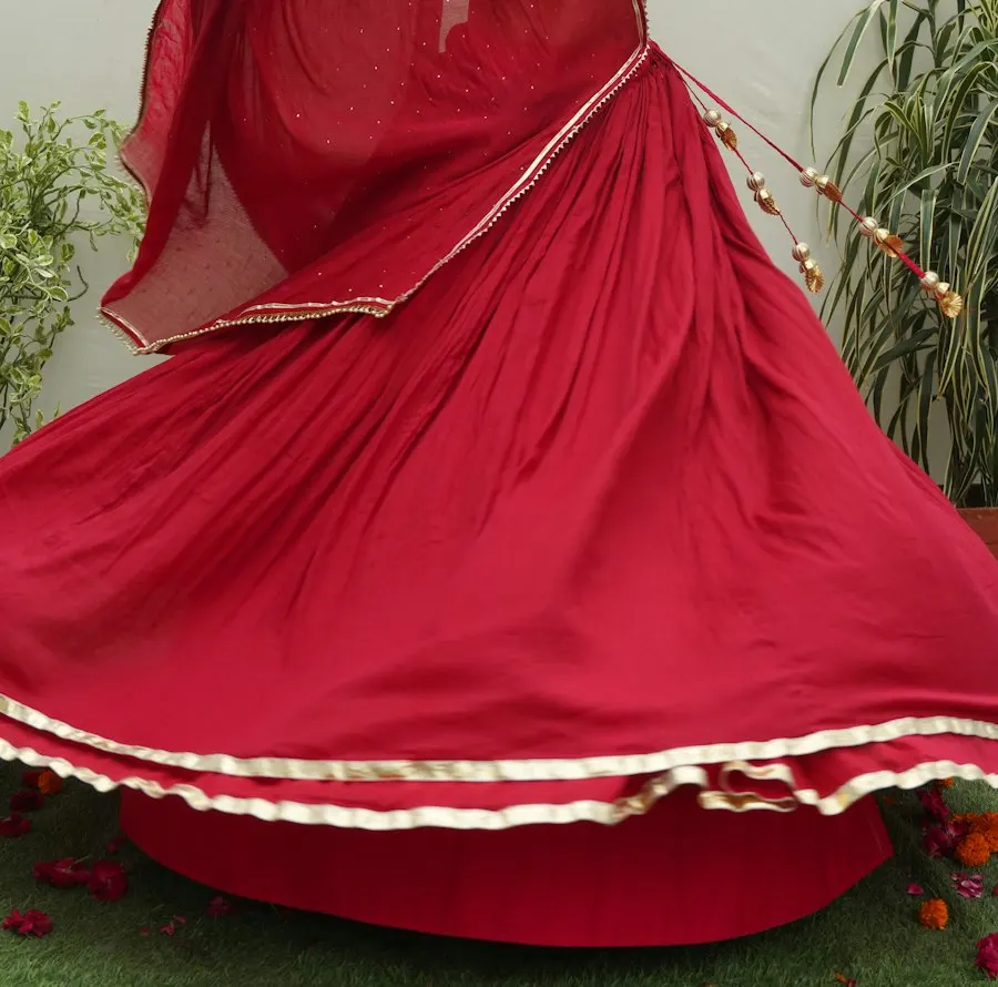 Regal Red Cotton Chaniya Choli - Garba-Night Ready