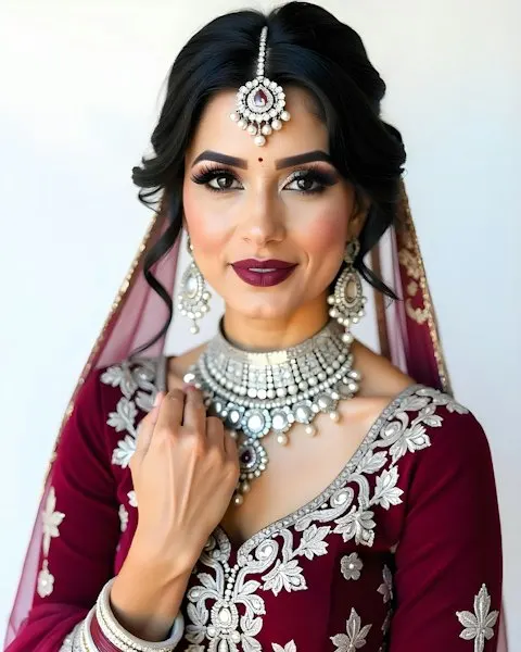 Bridal Maroon Velvet Lehenga Choli - Shine This Diwali
