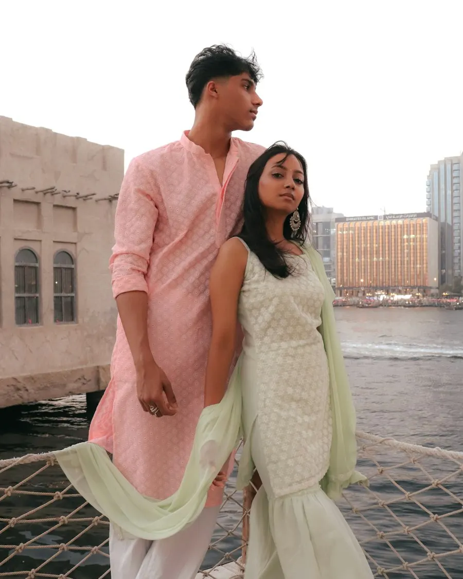Pastel Chikankari Kurta Set - Festival of Lights Special