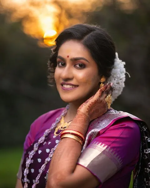 Handcrafted Purple Silk Saree - Rooted in Tradition