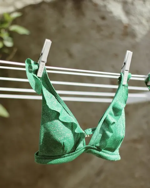 Green Satin Triangle Bra - Seamless Feel