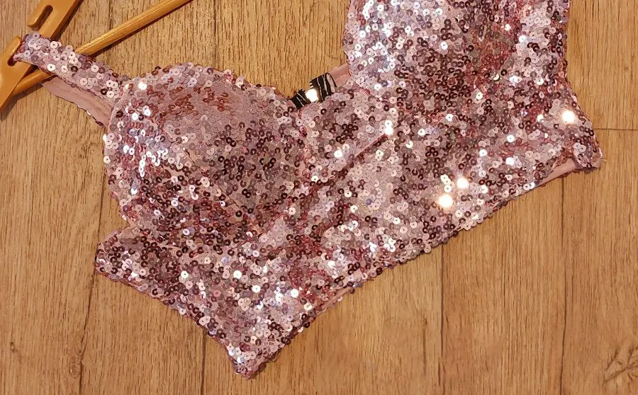 Rose Sequin Party Bralette - Seamless Feel