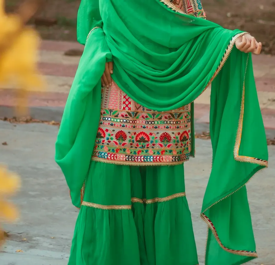 Festive Green Sharara Suit - Timeless Tradition