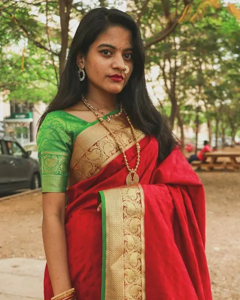 Heritage Green Chiffon Saree - Wedding & Festival Ready