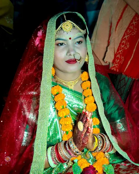 Bridal Green Lehenga Look - Dandiya Star Look