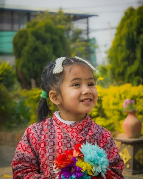 Kids Floral White Chaniya Choli - Made for Garba Rounds