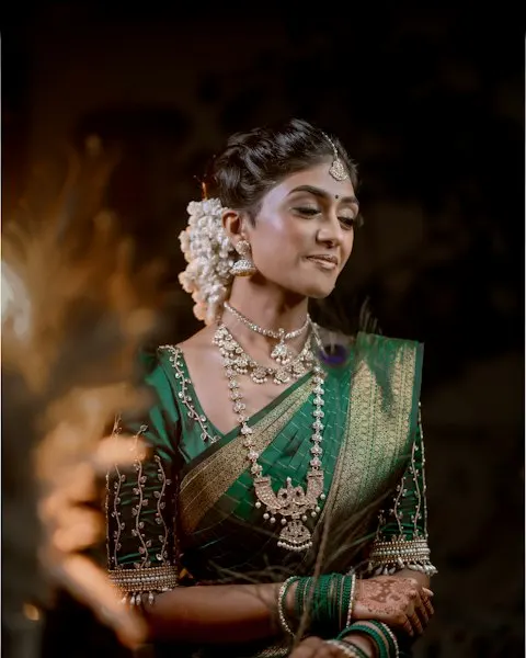Trendy Green Gold Saree - Festive to Brunch Ready
