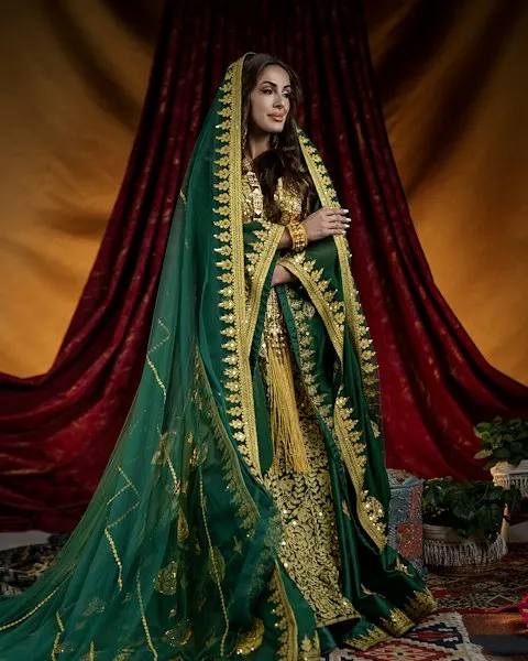 Trendy Green Gold Saree - Effortless All-Day Glam