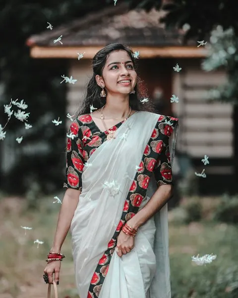 Signature White Chiffon Saree - Soft, Flattering & Easy