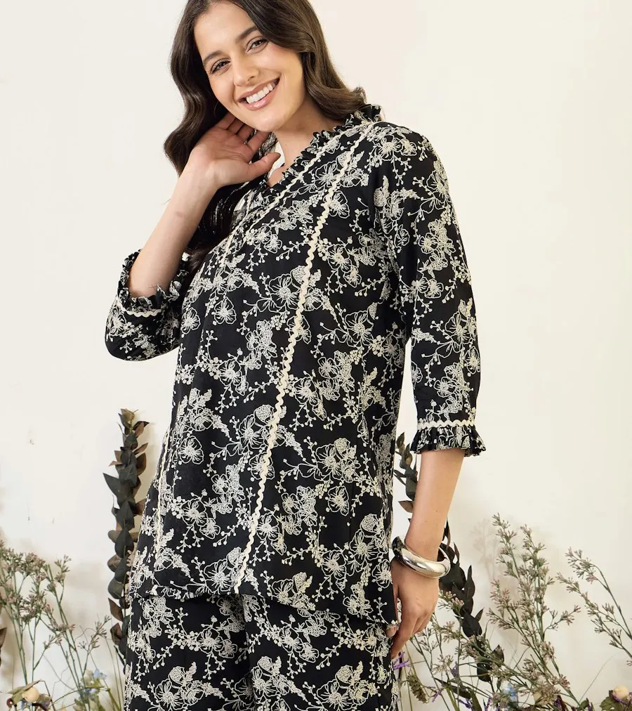 Floral White Lace Pajama Set - Made to Turn Heads